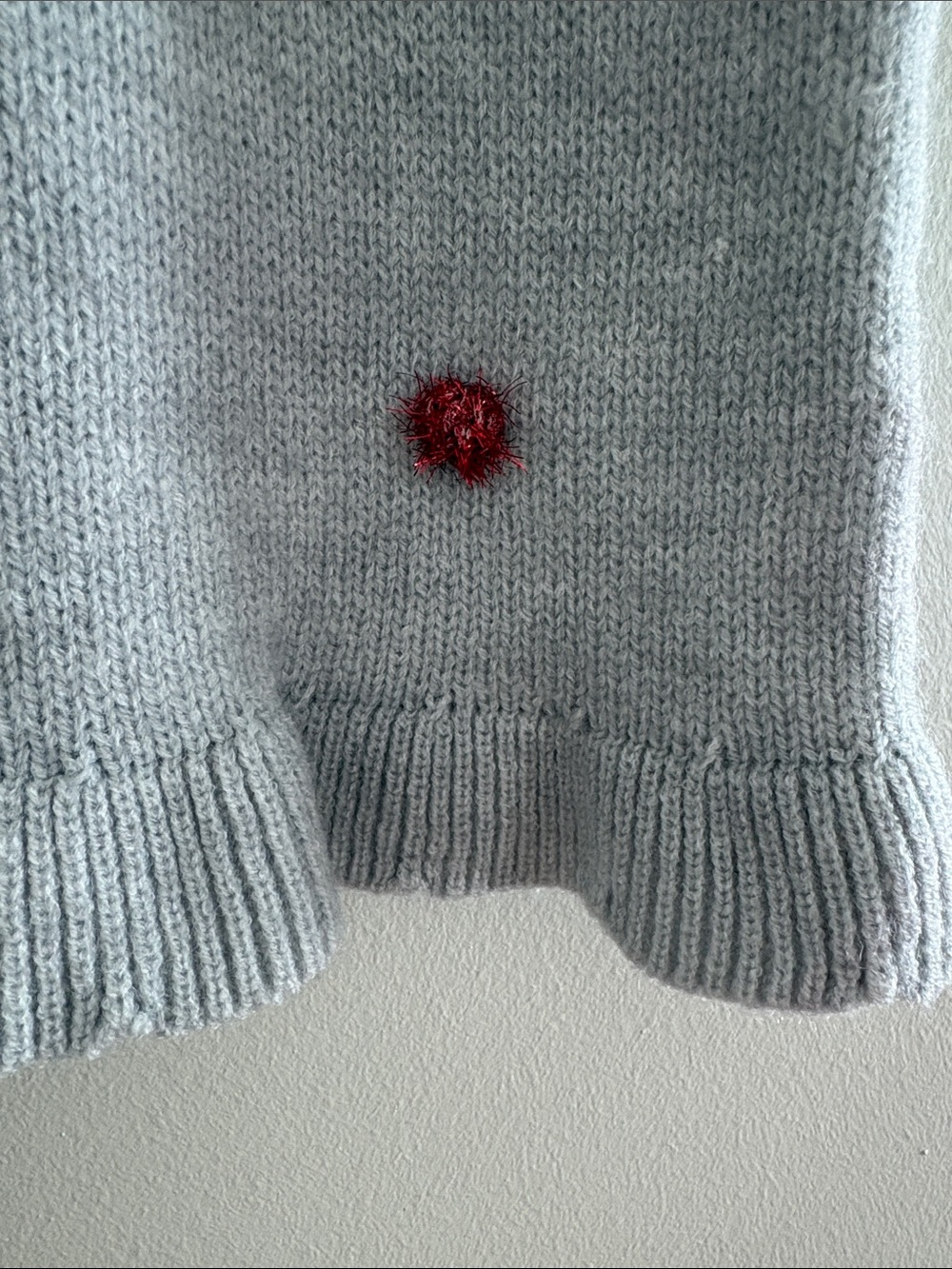 Cozy Knit A-Line Skirt in Light Gray with Multicolor Pom-Dot Accents NWOTS - Picture 10 of 11
